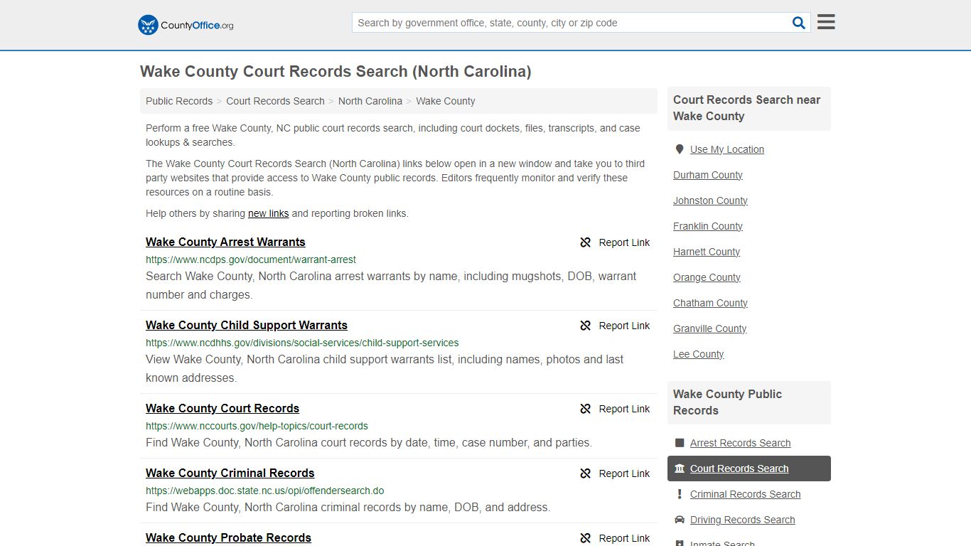 Court Records Search - Wake County, NC (Adoptions, Criminal, Child ...