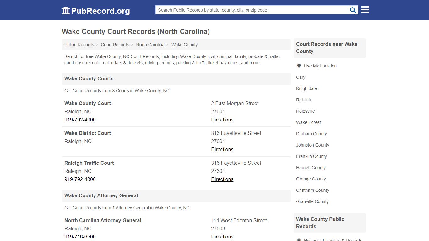 Free Wake County Court Records (North Carolina Court Records)